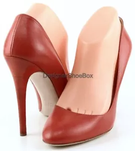 $590 MIU MIU 5I8277 Mandarino Orange Leather Designer High Heel Pumps 7.5 EUR 38 - Picture 1 of 4