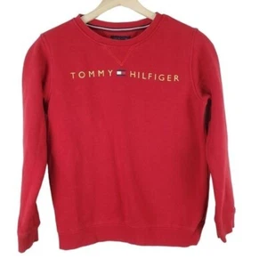 Tommy Hilfiger Sweatshirt Youth Large 14-16 Red Gold metallic - Picture 1 of 11