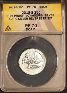 2018-S 25C AG Voyageurs Quarter Rev Proof PF 70 DCAM New ANACS # 7577288 + Bonus - Picture 1 of 2