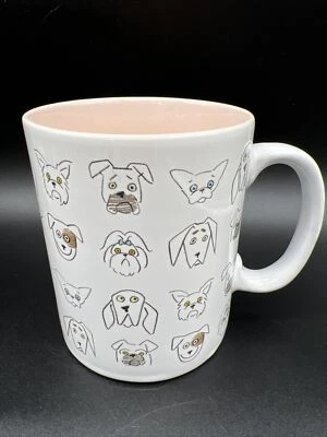 Fringe Studio Pet Shop DOODLE DOG BLUSH Mug Ceramic 16 Oz Tea Coffee Cup 399078 - Image 1 of 4