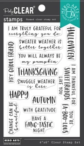 Hero Arts Autumn Messages Stamp 14pc - Picture 1 of 3
