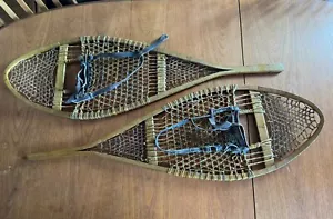 More details for antique vintage wooden old north american canadian snowshoes
