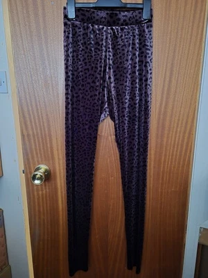 H & M Divided Brown And Black Velour Leggings - Size S - Image 1 of 2