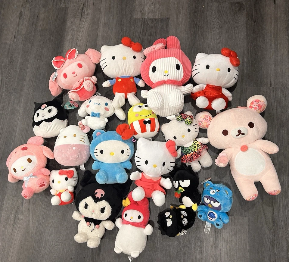 Huge Sanrio Plush Lot Hello Kitty Rilakkuma My Melody Cinnamoroll Kuromi !!!  - Image 1 of 4