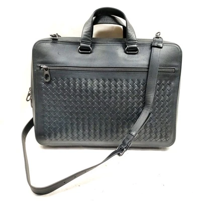 NO TARIFF Bottega Veneta Brief Case Black Leather 4742820 - Image 1 of 4