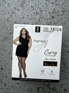 Hanes Curvy Comfort Day Sheer Control Top 1X/2X Suntan - Picture 1 of 1