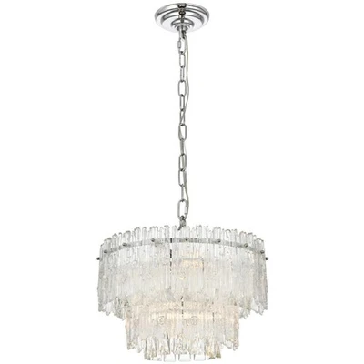 Elegant Lighting 1780D15C Emilia 4 Light 15 inch Chrome Pendant Ceiling Light - Image 1 of 4