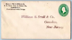 WILLIAM S S S SCULL & CO CAMDEN NUEVA JERSEY*NJ*SOBRE DE CUBIERTA PUBLICITARIA*2 CENTAVOS - Imagen 1 de 2