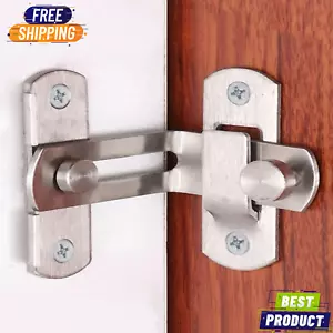 Stainless Steel 90° Barn Door Latch Lock Sliding Door Bolt Lock Right Angle - Picture 1 of 5