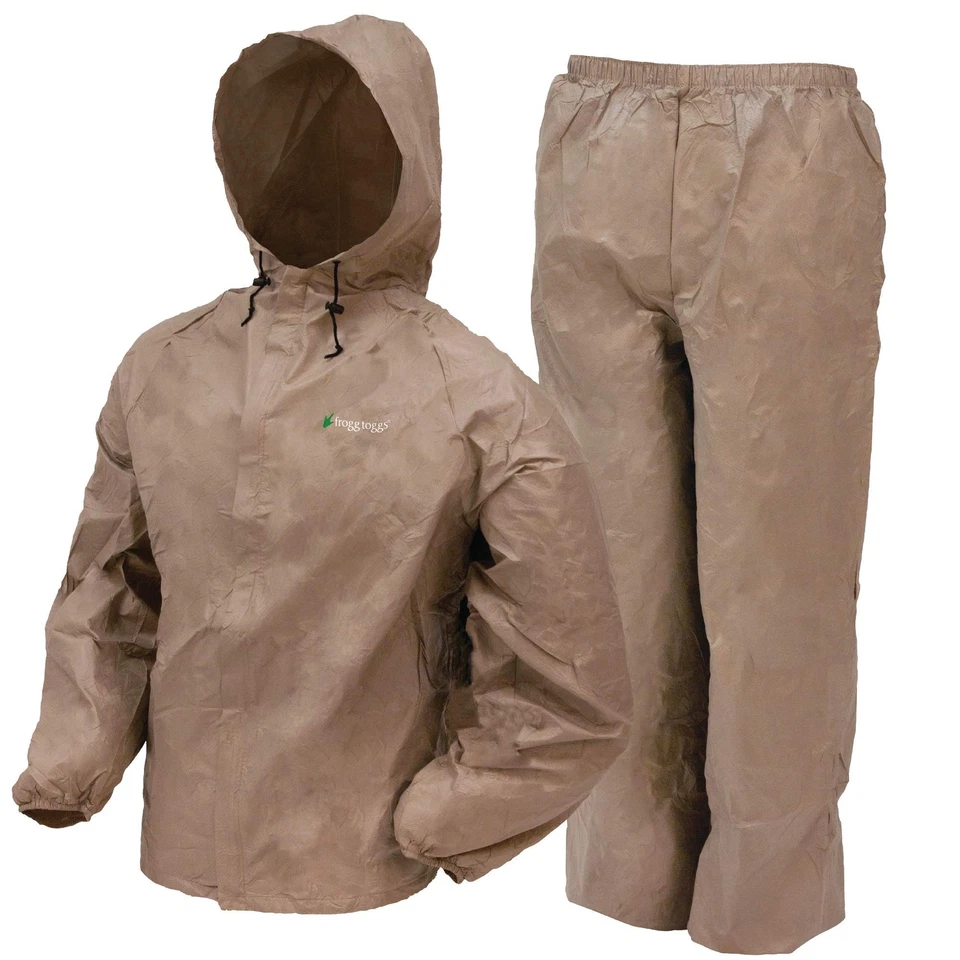 Frogg Toggs Men's Ultra Lite Rain Suit, Khaki, Small