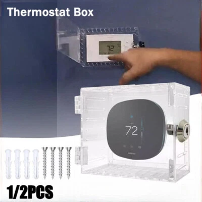 With Combination Lock Thermostat Guard Ac Lock Box Cover Thermostat on Wall - Image 1 of 4
