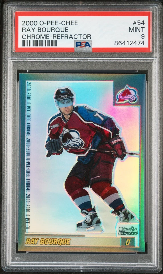 2000 O-PEE-CHEE CHROME REFRACTOR #54 RAY BOURQUE PSA 9 - Image 1 of 2
