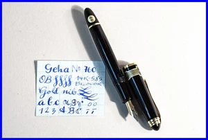 GEHA 760 Standard Kolben Füller Reservetank mit oblique BREITER 14K Gold Feder - Bild 1 von 8