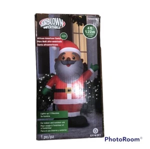 Inflatable Santa Claus African American Blowup 4 Feet Tall - Picture 1 of 6