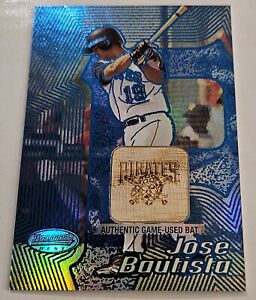 2002 Bowman's Best Jose Bautista Rookie Authentic Game Used Bat Blue Parallel 