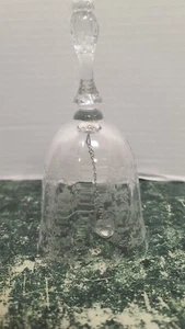Vintage Fostoria Navarre Etched Bell Glass Clapper Ball - Picture 1 of 3