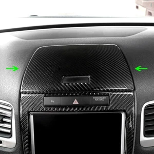 Car Carbon Fiber Center Control Panel Storage Box Cover Trim Fit For VW Touareg - Picture 1 of 5
