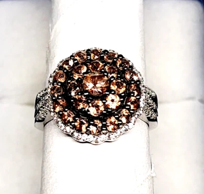 Anillo Premium Andalucía y Circón Blanco Cluster en Plat/925 SS 2,15 cts talla 7 Foto 1 de 4