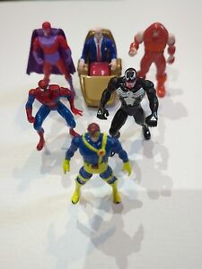 Lot Of 6 Marvel ToyBiz Die Cast Metal Mini Figures Vintage Spider-Man Venom Etc