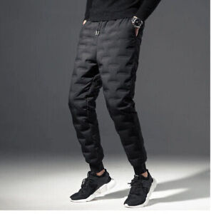 Mens Winter Sports Water Wind Proof  Pants Down Joggers Warm Thick Sweatpants