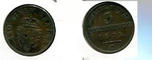 1871 C GERMANY 3 PFENNING COIN XF 5051S - Picture 1 of 1