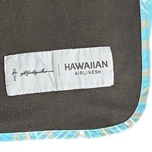 Hawaiian Airlines Blanket Kealopiko Fleece Blanket Travel Throw Soft Blue Trim - Picture 1 of 3