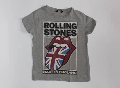 Kids The Rolling Stones Shirt England Flag Rock Band Kids Tee 4-5 Yrs 104-110 CM - Image 1 of 3