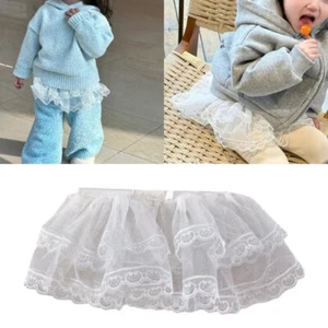 Small Half Body Skirt Double Layer Lovely Lace Trimmed Cake Skirt Comfortable - Picture 1 of 12