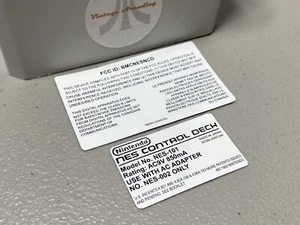 NES-101 Console (NES Nintendo) Replacement Labels - Picture 1 of 1