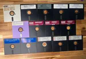 Vintage LOT Of 14 5" Floppy Disk Computer Games IBM, Battle Chess, Blackjack - Photo 1/18