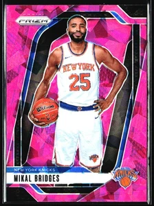 2024-25 Panini Prizm Pink Cracked Ice Mikal Bridges New York Knicks #15 - Picture 1 of 2