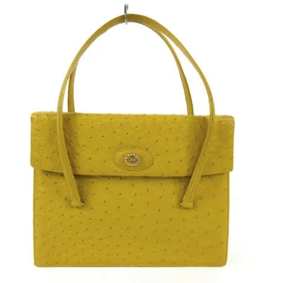 Bolso de mano AR Azalea de cuero de avestruz rosa amarillo para mujer con asa de 64 cm Foto 1 de 4