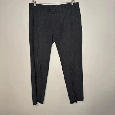 Pantalones de vestir John Varvatos gris mezcla de lino talla 54R = EE. UU. 38 Foto 1 de 4