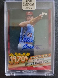 Steve Carlton 2020 Topps Clearly Authentic Decades Best Autograph Auto /50 HOF - Picture 1 of 3
