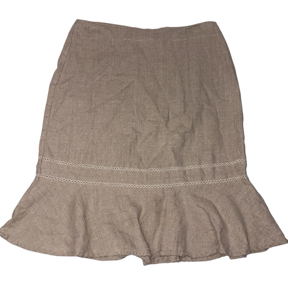 Falda de lino para mujer Arden B Y2K 6 topo con volantes dobladillo playa costera trompeta Foto 1 de 4