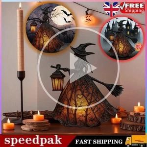 LO ÚLTIMO Lámpara de Bruja de Halloween, Linterna Gótica Espeluznante con Bruja, Lámpara de Mesa Única - Imagen 1 de 11