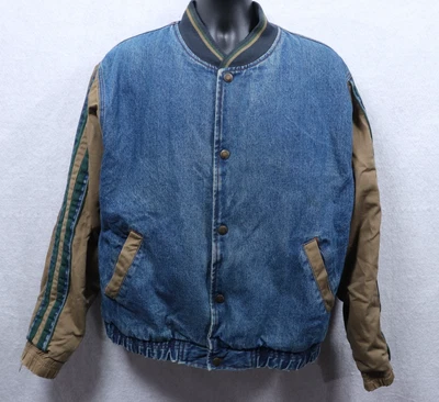Chaqueta de bombardero de mezclilla para hombre Y2K Eagle Ridge talla mediana ANGUSTIA de colección Foto 1 de 4