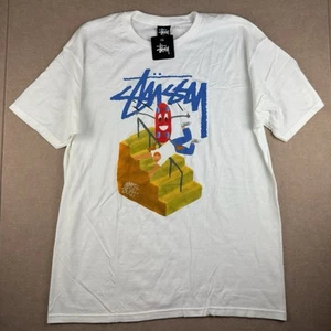 Stussy Jayson Musson Skate Tough Tee L White T-Shirt Skateboard Graphic NEW - Picture 1 of 10