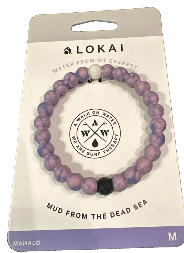 Auténtica PULSERA LOKAI “Mahalo” Púrpura Tie Dye-Mediana-Colección Surf-Nueva Foto 1 de 1
