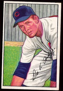 Tarjeta de béisbol Bowman 1952 #231 Dee Fondy Chicago Cubs casi nueva - Imagen 1 de 1