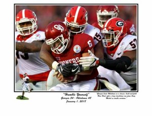 GEORGIA BULLDOGS FOOTBALL ROSE BOWL V OKLAHOMA HUMBLE YOURSELF PRINT mini