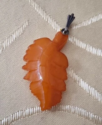 ALTER BERNSTEIN ANHÄNGER   BUTTERSCOTCH SILBER 800er   BALTIC AMBER  55mm - Bild 1 von 4