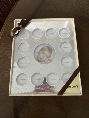 Carter's Little Giftables Silver Heavy Baby Picture Frame I'm One! My First Year - Image 1 of 4