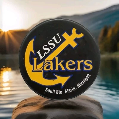 LAKE SUPERIOR STATE UNIVERSITY LAKERS OFFICIAL NCAA HOCKEY PUCK LINDSAY MFG. - Image 1 of 4