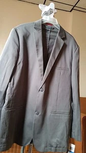 NEU MIT ETIKETT ALFANI SATIN HAI GRAU ZWEI KNÖPFE BLAZER SCHMALE PASSFORM HERREN JACKE GRÖSSE XXL - Bild 1 von 6