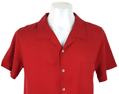 BRANDINI Mens 100% SILK Red LUXURY S/S EVENING SHIRT U/U/U/Soft - S - 40" - £69 - Image 1 of 4