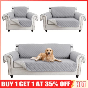Waterproof Sofa Slip Covers Reversible Quilted Throw Pet Protector Couch Cover - Picture 1 of 25