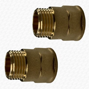 2 x 1/2" BSP Male x Female Brass LONG Tap Extensions / Brass Extenders 1/2" INCH - Picture 1 of 5
