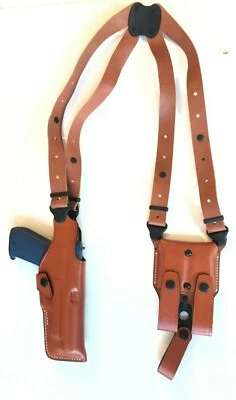 VERTICAL Leather Shoulder Holster for GLOCK 20 / GLOCK 21  - (# 9921) - Image 1 of 4