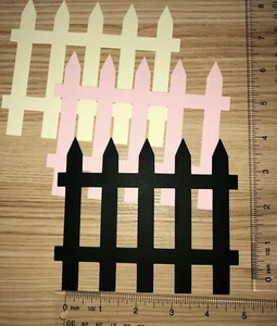 🩷10 FENCE   cardstock paper die cut embellishments scrapbook / card making - Picture 1 of 19